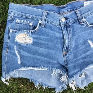 rag & bone Distressed Light Denim Shorts - Size 27